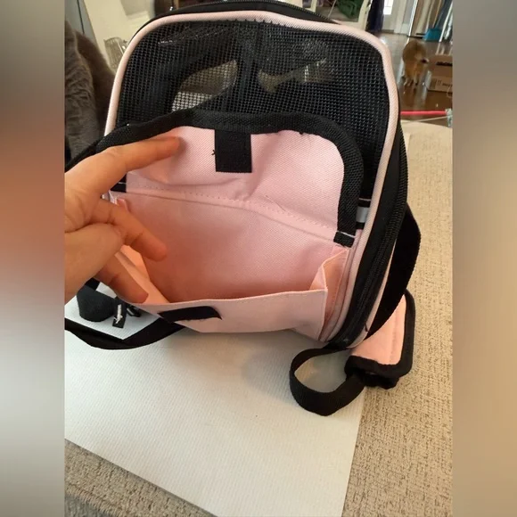Pink Collapsible Pet Carrier 4 Cats w pockets and mesh vents removable cushion - Picture 5 of 13